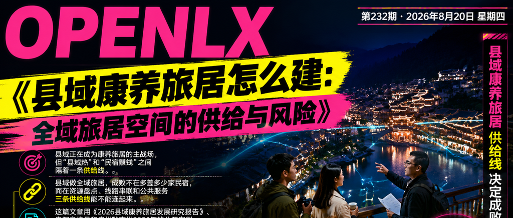 县域康养旅居怎么建：全域旅居空间的供给与风险｜县域康养旅居、全域旅居