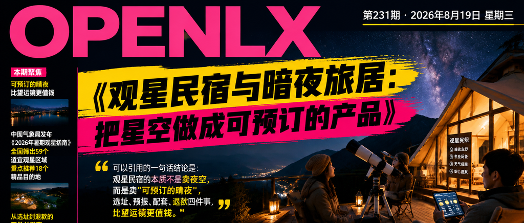 观星民宿与暗夜旅居：把星空做成可预订的产品｜观星民宿、暗夜旅居
