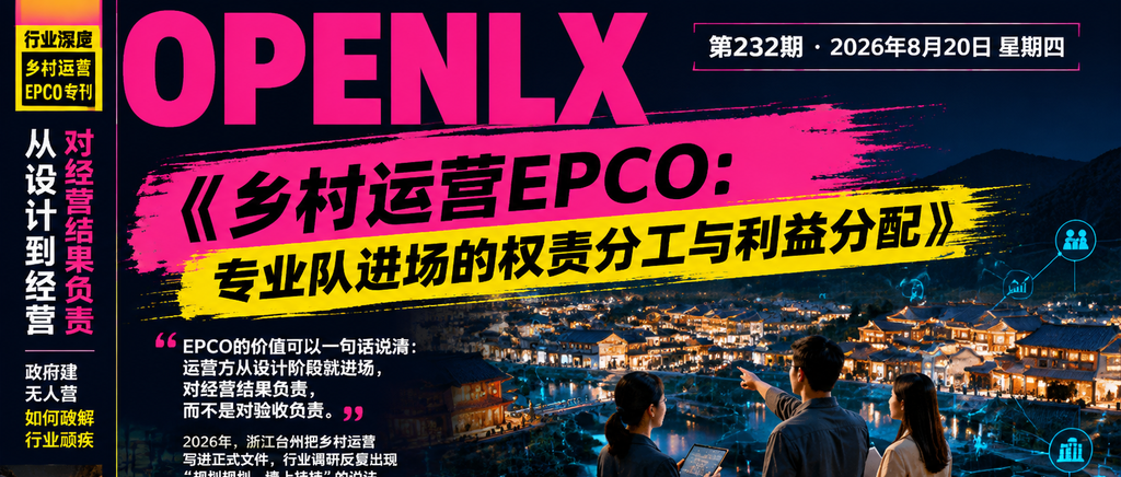 乡村运营EPCO：专业队进场的权责分工与利益分配｜乡村运营、EPCO